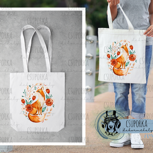 Bevásárlótáska - Róka, Táska & Tok, Bevásárlás & Shopper táska, Shopper, textiltáska, szatyor, Fotó, grafika, rajz, illusztráció, Decoupage, transzfer és szalvétatechnika, MESKA