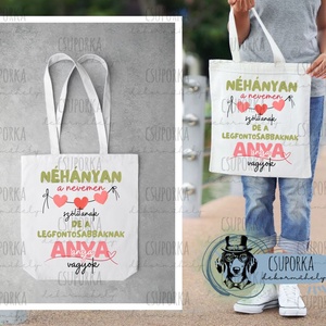 Bevásárlótáska - Anyának hívnak, Táska & Tok, Bevásárlás & Shopper táska, Shopper, textiltáska, szatyor, Fotó, grafika, rajz, illusztráció, Decoupage, transzfer és szalvétatechnika, MESKA
