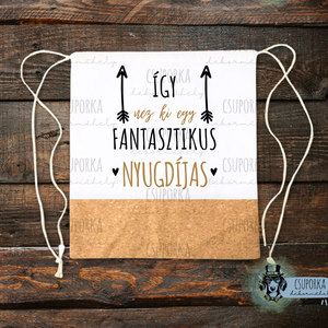 Tornazsák - Fantasztikus nyugdíjas, Táska & Tok, Hátizsák, Tornazsák, Gymbag, Fotó, grafika, rajz, illusztráció, Decoupage, transzfer és szalvétatechnika, MESKA