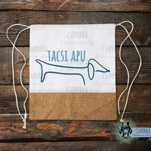 Tornazsák - Tacsi apu 1, Táska & Tok, Hátizsák, Tornazsák, Gymbag, Fotó, grafika, rajz, illusztráció, Decoupage, transzfer és szalvétatechnika, MESKA
