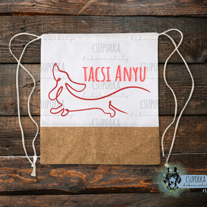 Tornazsák - Tacsi anyu 1, Táska & Tok, Hátizsák, Tornazsák, Gymbag, Fotó, grafika, rajz, illusztráció, Decoupage, transzfer és szalvétatechnika, MESKA