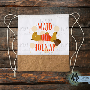 Tornazsák - Tacsi majd holnap 2, Táska & Tok, Hátizsák, Tornazsák, Gymbag, Fotó, grafika, rajz, illusztráció, Decoupage, transzfer és szalvétatechnika, MESKA