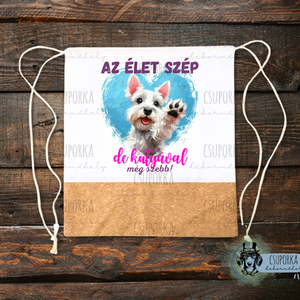 Tornazsák - Westie, Táska & Tok, Hátizsák, Tornazsák, Gymbag, Fotó, grafika, rajz, illusztráció, Decoupage, transzfer és szalvétatechnika, MESKA