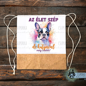 Tornazsák - Boston terrier, Táska & Tok, Hátizsák, Tornazsák, Gymbag, Fotó, grafika, rajz, illusztráció, Decoupage, transzfer és szalvétatechnika, MESKA