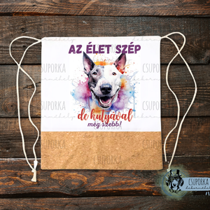 Tornazsák - Bullterrier, Táska & Tok, Hátizsák, Tornazsák, Gymbag, Fotó, grafika, rajz, illusztráció, Decoupage, transzfer és szalvétatechnika, MESKA