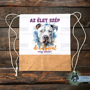 Tornazsák - Pittbull, Táska & Tok, Hátizsák, Tornazsák, Gymbag, Fotó, grafika, rajz, illusztráció, Decoupage, transzfer és szalvétatechnika, MESKA