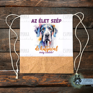 Tornazsák - Német dog, Táska & Tok, Hátizsák, Tornazsák, Gymbag, Fotó, grafika, rajz, illusztráció, Decoupage, transzfer és szalvétatechnika, MESKA
