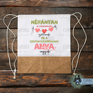 Tornazsák - Anyának hívnak, Táska & Tok, Hátizsák, Tornazsák, Gymbag, Fotó, grafika, rajz, illusztráció, Decoupage, transzfer és szalvétatechnika, MESKA