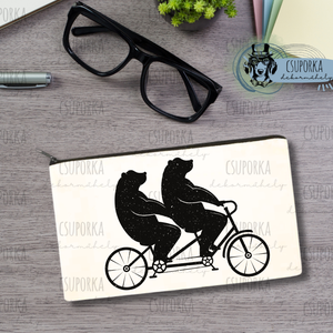 Zipzáras kozmetikai táska/tolltartó - Mókás medvék, Otthon & Életmód, Papír írószer, Tolltartó & Ceruzatekercs, Fotó, grafika, rajz, illusztráció, Decoupage, transzfer és szalvétatechnika, MESKA