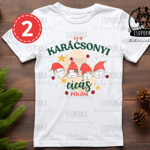 Cicás karácsonyi póló - 3 féle mintával - karácsony - karácsonyi ruházat - karácsonyi póló & pulcsi - Meska.hu