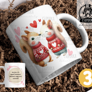 Mókusos bögre Valentin napra - 3 féle - otthon & életmód - konyhafelszerelés, tálalás - tálalás - bögre & csésze - Meska.hu