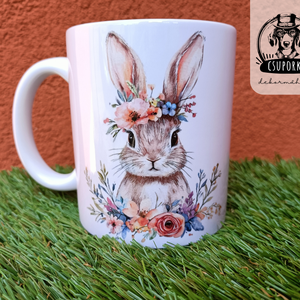 Húsvéti nyuszis bögre , Otthon & Életmód, Konyhafelszerelés, tálalás, Tálalás, Bögre & Csésze, Fotó, grafika, rajz, illusztráció, Decoupage, transzfer és szalvétatechnika, MESKA