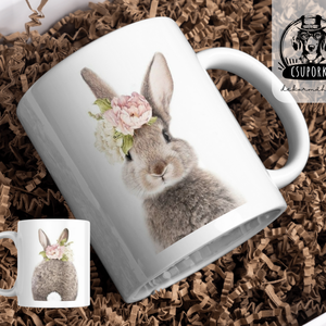 Húsvéti nyuszi popós bögre , Otthon & Életmód, Konyhafelszerelés, tálalás, Tálalás, Bögre & Csésze, Fotó, grafika, rajz, illusztráció, Decoupage, transzfer és szalvétatechnika, MESKA