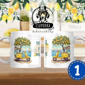 Dolce Far Niente bögre - Citrommal, Amalfi stílusban, 4 féle, Otthon & Életmód, Konyhafelszerelés, tálalás, Tálalás, Bögre & Csésze, Decoupage, transzfer és szalvétatechnika, MESKA