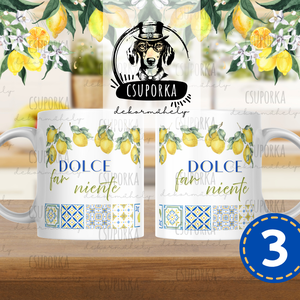 Dolce Far Niente bögre - Citrommal, Amalfi stílusban, 4 féle - otthon & életmód - konyhafelszerelés, tálalás - tálalás - bögre & csésze - Meska.hu
