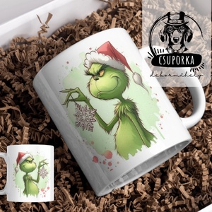 Grincs/Grinch bögre - Grinch dísszel - Meska.hu
