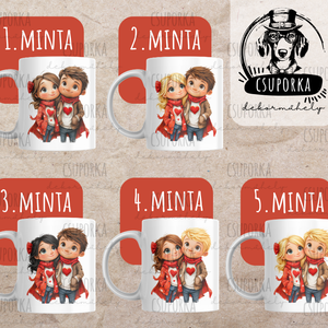 Valentin-napi szerelmes bögre � egyedi figurákkal és szöveggel - személyre szabható - otthon & életmód - konyhafelszerelés, tálalás - tálalás - bögre & csésze - Meska.hu