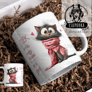 Valentin-napi cicás bögre � szeretettel, egy csipetnyi humorral - személyre szabható - otthon & életmód - konyhafelszerelés, tálalás - tálalás - bögre & csésze - Meska.hu