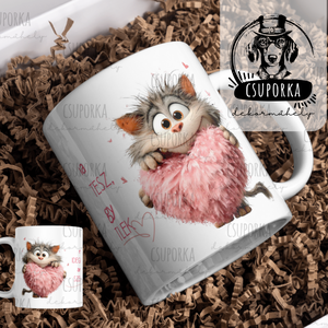 Valentin-napi cicás bögre � szeretettel, egy csipetnyi humorral - személyre szabható, Otthon & Életmód, Konyhafelszerelés, tálalás, Tálalás, Bögre & Csésze, Decoupage, transzfer és szalvétatechnika, MESKA