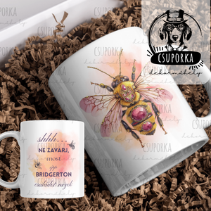 Bridgerton stílusú bögre � Ne zavarj, Bridgertont nézek - Rajongói ajándék, Otthon & Életmód, Konyhafelszerelés, tálalás, Tálalás, Bögre & Csésze, Decoupage, transzfer és szalvétatechnika, MESKA