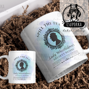 Bridgerton stílusú bögre � elegáns rajongói darab, Otthon & Életmód, Konyhafelszerelés, tálalás, Tálalás, Bögre & Csésze, Decoupage, transzfer és szalvétatechnika, MESKA