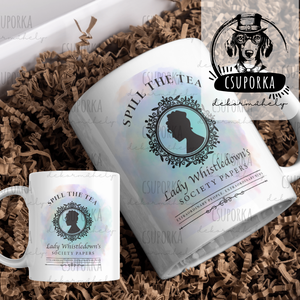 Bridgerton stílusú bögre � elegáns rajongói darab, Otthon & Életmód, Konyhafelszerelés, tálalás, Tálalás, Bögre & Csésze, Decoupage, transzfer és szalvétatechnika, MESKA