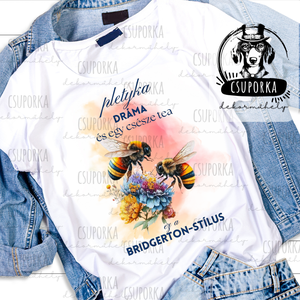 Bridgerton stílusú póló � Dráma, pletyka és egy csésze tea - rajongói póló, Ruha & Divat, Női ruha, Póló, felső, , MESKA