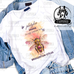 Bridgerton stílusú póló � Dráma, pletyka és egy csésze tea - rajongói póló, Ruha & Divat, Női ruha, Póló, felső, , MESKA