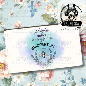 Bridgerton stílusú zipzáras kozmetikai táska / tolltartó � színes grafikával - Meska.hu