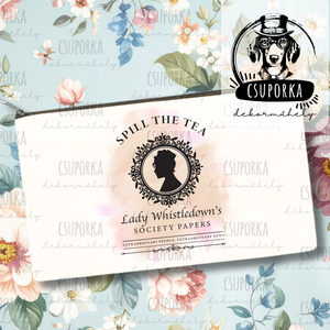 Bridgerton stílusú zipzáras kozmetikai táska / tolltartó � színes grafikával - Meska.hu