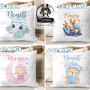 Névre szóló ovis párnahuzat � cuki alvó állatkás párnahuzat óvodásoknak, egyedi névvel - játék & sport - ovis felszerelés - ovis párna, kispárna - Meska.hu