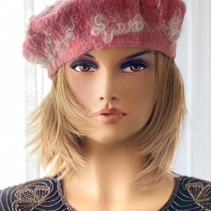 Rozsaszin gyapju  Barette mindket oldalan viselheto - Meska.hu