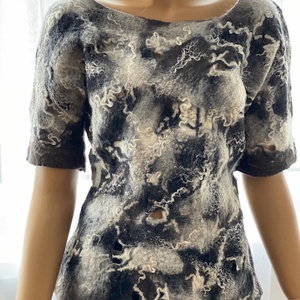 Csipkeszeru meleg gyapjú rövid ujjú nemezelt top - ruha & divat - női ruha - póló, felső - Meska.hu