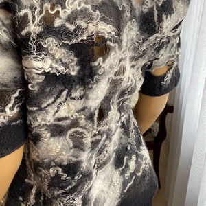 Csipkeszeru meleg gyapjú rövid ujjú nemezelt top - ruha & divat - női ruha - póló, felső - Meska.hu