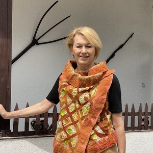 Selyemre nemezelt melleny mingket oldalan hordhato       - ruha & divat - női ruha - mellény - Meska.hu