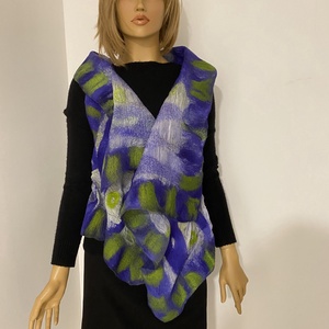 Kek zold selyem - ruha & divat - női ruha - mellény - Meska.hu