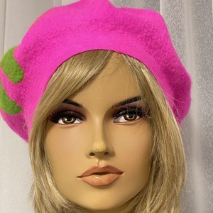 Pink gyapjú nemezelt sapka, barette, Ruha & Divat, Sál, Sapka, Kendő, Sapka, Nemezelés, MESKA