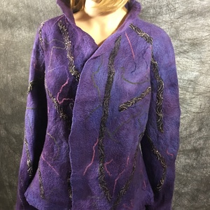 Kifordithato, varras nelkuli lila nemezelt gyapjú blezer. 38-40-es meret., Ruha & Divat, Férfi ruha, Kabát, Nemezelés, MESKA