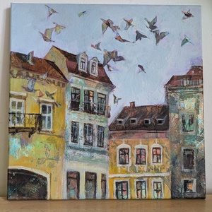 Suhog az utca - eredeti festmény - művészet - festmény - festmény vegyes technika - Meska.hu