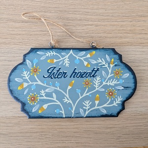 Üdvözlő tábla, kézzel festett, Otthon & Életmód, Dekoráció, Ajtó- és ablak dekoráció, Ajtótábla, Festett tárgyak, MESKA