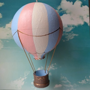 Papírmasé hőlégballon - pasztell - Meska.hu