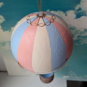 Papírmasé hőlégballon - pasztell - otthon & életmód - dekoráció - dísztárgy - Meska.hu