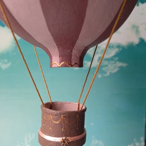 Papírmasé hőlégballon - barna - diy (csináld magad) - szabásminta, útmutató - kötésminták - Meska.hu