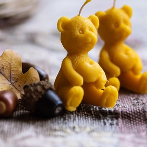 Maci szívecskével /tortára is tehető gyertya/ - karácsony - adventi díszek - adventi gyertyadíszek és koszorúdíszek - Meska.hu