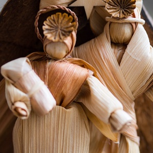 Kókuszdiós betlehem angyallal - karácsony - karácsonyi lakásdekoráció - karácsonyfadíszek - Meska.hu