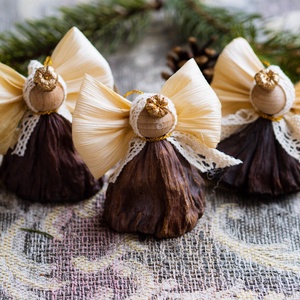 Lótuszos angyalok2 - karácsony - karácsonyi lakásdekoráció - karácsonyfadíszek - Meska.hu