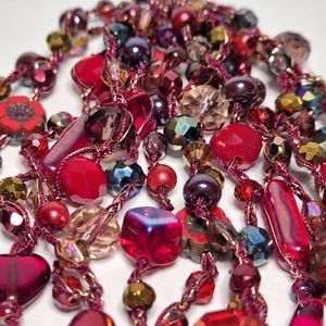 Horgolással készített arany, piros gyöngy taskaékszer , Táska & Tok, Kulcstartó & Táskadísz, Táskadísz, Horgolás, MESKA