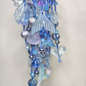 Kék, lila táskaékszer , Táska & Tok, Kulcstartó & Táskadísz, Táskadísz, , MESKA