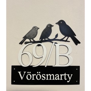3D Nyomtatott Házszámtábla Madárkákkal, Otthon & Életmód, Ház & Kert, Házszám, Mindenmás, MESKA