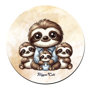 Cuki lajhár Apa és három kis lajhár mintás pohár alátét, , , MESKA